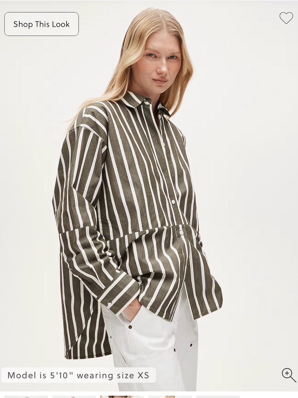 Étienne oversized shirt in offset-stripe cotton poplin-